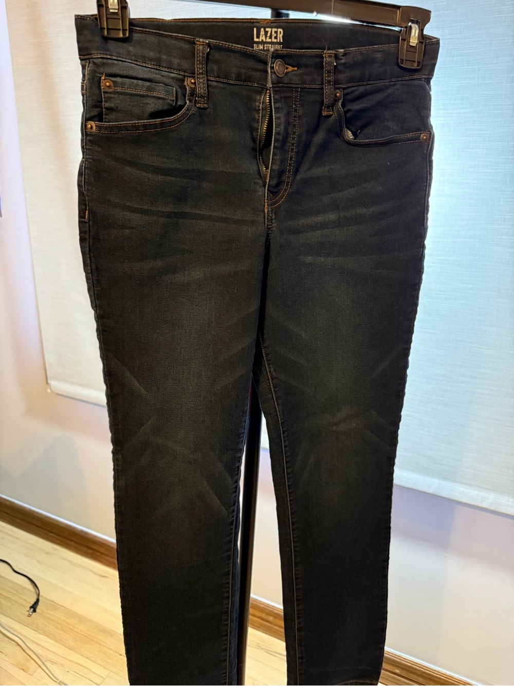 LAZER Slim Straight Black Jeans